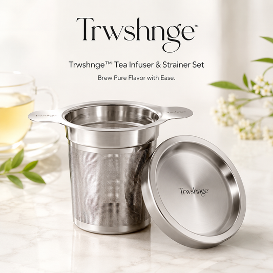 Trwshnge™ Stainless Steel Tea Infuser and Fine Mesh Strainer Set - Loose Leaf Tea Steeper